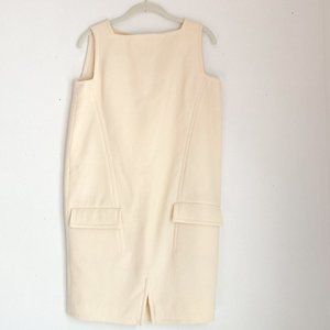 Christian Dior Wool Shift Dress with Silk Lining, 80s Dior Wool Sleeveless Dress